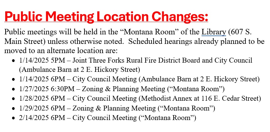 meeting location change